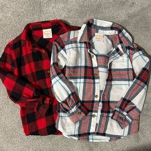 Toddler boy plaid button up shirts